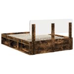 Casa si Gradina - Mobilier - Paturi si accesorii - Paturi - Cadru de pat Stejar fumuriu 160 x 200 cm Lemn de pin masiv - Infinity.ro