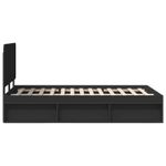 Casa si Gradina - Mobilier - Paturi si accesorii - Paturi - Cadru de pat cu headboard Negru 135 x 190 cm Lemn de pin masiv - Infinity.ro