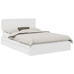 Casa si Gradina - Mobilier - Paturi si accesorii - Paturi - Pat cu storage cu headboard Alb 160 x 200 cm Lemn compozit - Infinity.ro
