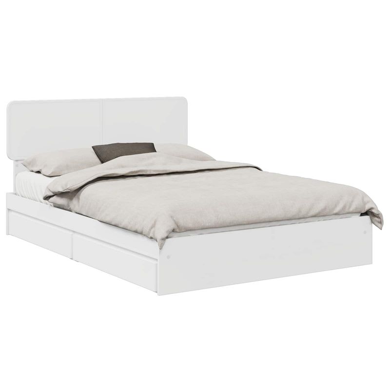 Casa si Gradina - Mobilier - Paturi si accesorii - Paturi - Pat cu storage cu headboard Alb 160 x 200 cm Lemn compozit - Infinity.ro