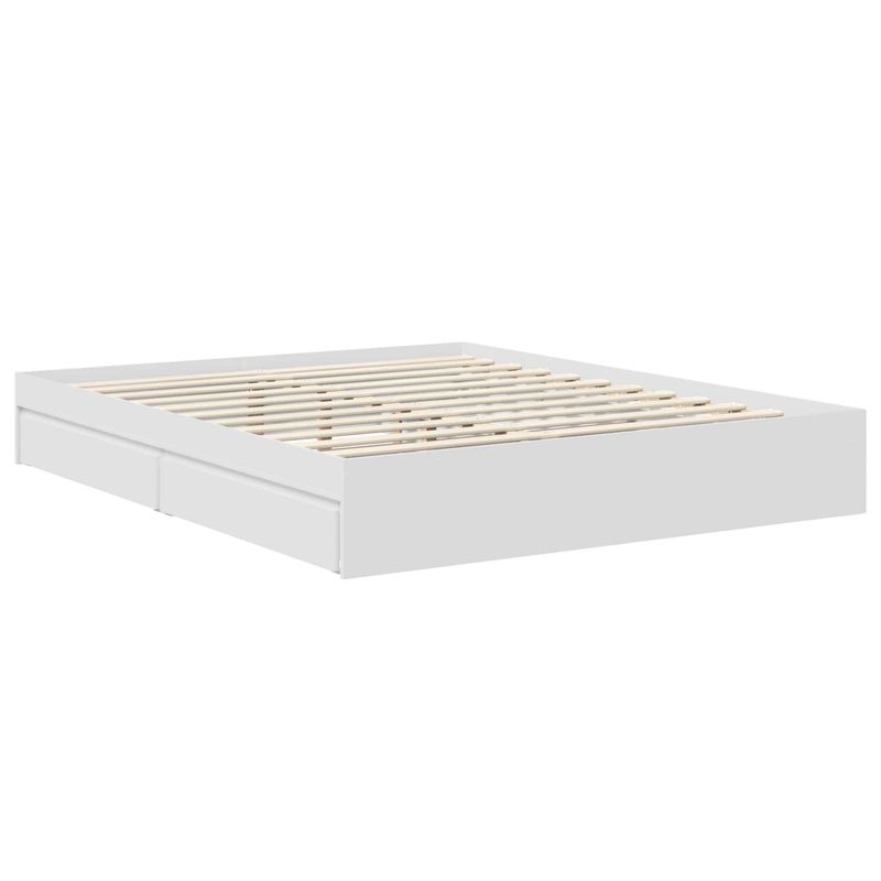 Casa si Gradina - Mobilier - Paturi si accesorii - Paturi - Pat cu storage cu headboard Alb 160 x 200 cm Lemn compozit - Infinity.ro