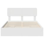 Casa si Gradina - Mobilier - Paturi si accesorii - Paturi - Pat cu storage cu headboard Alb 160 x 200 cm Lemn compozit - Infinity.ro