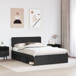 Casa si Gradina - Mobilier - Paturi si accesorii - Paturi - Cadru de pat cu headboard Negru 150 x 200 cm Lemn de pin masiv - Infinity.ro