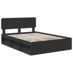 Casa si Gradina - Mobilier - Paturi si accesorii - Paturi - Cadru de pat cu headboard Negru 150 x 200 cm Lemn de pin masiv - Infinity.ro