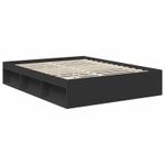 Casa si Gradina - Mobilier - Paturi si accesorii - Paturi - Cadru de pat cu headboard Negru 150 x 200 cm Lemn de pin masiv - Infinity.ro