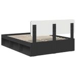Casa si Gradina - Mobilier - Paturi si accesorii - Paturi - Cadru de pat cu headboard Negru 150 x 200 cm Lemn de pin masiv - Infinity.ro