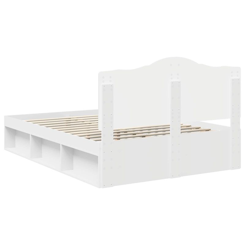 Casa si Gradina - Mobilier - Paturi si accesorii - Paturi - Cadru de pat cu headboard Alb 150 x 200 cm Lemn de pin masiv - Infinity.ro