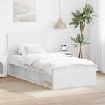 Casa si Gradina - Mobilier - Paturi si accesorii - Paturi - Cadru de pat cu headboard Alb 75 x 190 cm Lemn de pin masiv - Infinity.ro