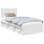 Casa si Gradina - Mobilier - Paturi si accesorii - Paturi - Cadru de pat cu headboard Alb 75 x 190 cm Lemn de pin masiv - Infinity.ro