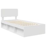 Casa si Gradina - Mobilier - Paturi si accesorii - Paturi - Cadru de pat cu headboard Alb 75 x 190 cm Lemn de pin masiv - Infinity.ro