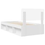 Casa si Gradina - Mobilier - Paturi si accesorii - Paturi - Cadru de pat cu headboard Alb 75 x 190 cm Lemn de pin masiv - Infinity.ro