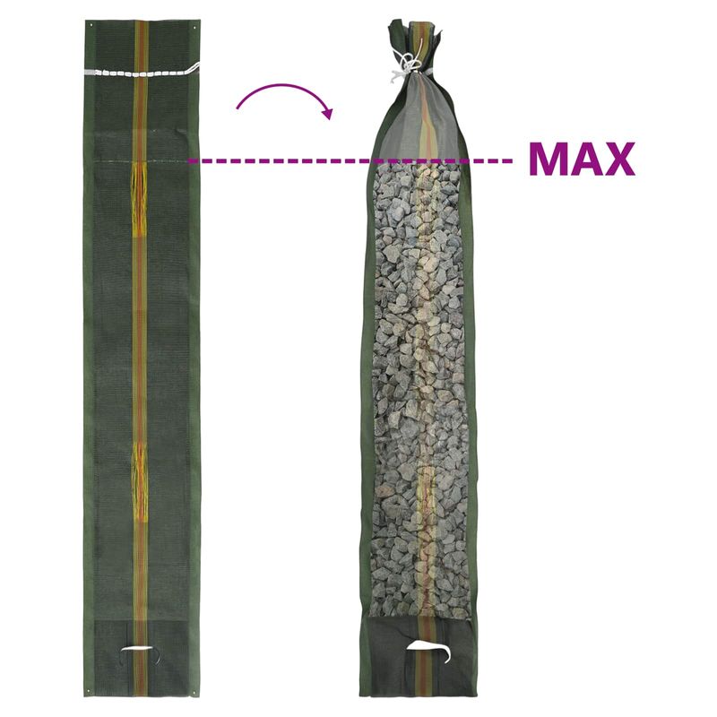 Casa si Gradina - Constructii - Depozitare, transport si protectie - Rafturi, fisete si vestiare - Saci cu nisip 10 pcs Verde inchis 120 x 27 cm HDPE - Infinity.ro