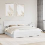 Casa si Gradina - Mobilier - Paturi si accesorii - Paturi - Cadru de pat cu headboard Alb 180 x 200 cm Lemn compozit - Infinity.ro