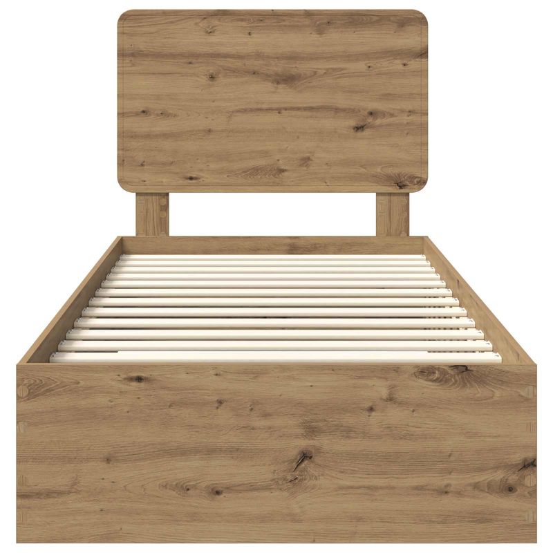 Casa si Gradina - Mobilier - Paturi si accesorii - Paturi - Cadru de pat Stejar Artizanal 90 x 190 cm Lemn compozit - Infinity.ro