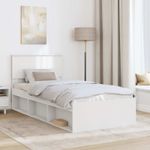 Casa si Gradina - Mobilier - Paturi si accesorii - Paturi - Cadru de pat cu headboard Alb 90 x 190 cm Lemn compozit - Infinity.ro