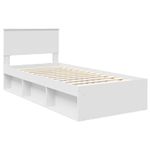 Casa si Gradina - Mobilier - Paturi si accesorii - Paturi - Cadru de pat cu headboard Alb 90 x 190 cm Lemn compozit - Infinity.ro