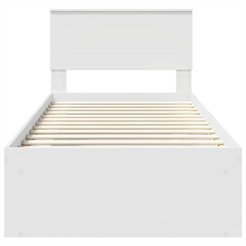 Casa si Gradina - Mobilier - Paturi si accesorii - Paturi - Cadru de pat cu headboard Alb 90 x 190 cm Lemn compozit - Infinity.ro