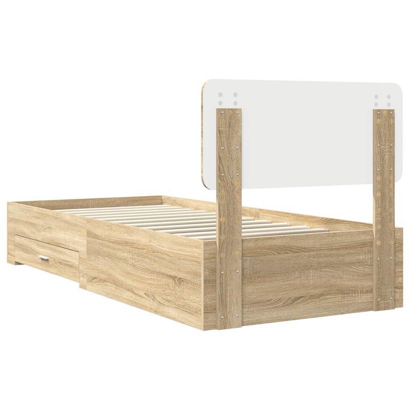 Casa si Gradina - Mobilier - Paturi si accesorii - Paturi - Cadru de pat cu sertar Stejar Sonoma 100 x 200 cm Lemn compozit - Infinity.ro