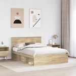 Casa si Gradina - Mobilier - Paturi si accesorii - Paturi - Cadru de pat cu headboard Sonoma 160 x 200 cm Lemn compozit - Infinity.ro