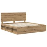 Casa si Gradina - Mobilier - Paturi si accesorii - Paturi - Cadru de pat Stejar artizanal 180 x 200 cm Lemn de pin masiv - Infinity.ro