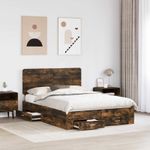 Casa si Gradina - Mobilier - Paturi si accesorii - Paturi - Cadru de pat Stejar fumuriu 140 x 200 cm Lemn compozit - Infinity.ro