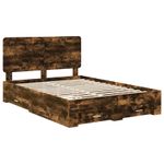 Casa si Gradina - Mobilier - Paturi si accesorii - Paturi - Cadru de pat Stejar fumuriu 140 x 200 cm Lemn compozit - Infinity.ro