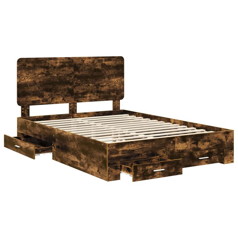 Casa si Gradina - Mobilier - Paturi si accesorii - Paturi - Cadru de pat Stejar fumuriu 140 x 200 cm Lemn compozit - Infinity.ro
