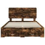 Casa si Gradina - Mobilier - Paturi si accesorii - Paturi - Cadru de pat Stejar fumuriu 140 x 200 cm Lemn compozit - Infinity.ro