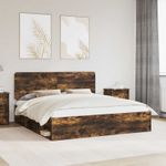 Casa si Gradina - Mobilier - Paturi si accesorii - Paturi - Cadru de pat Stejar fumuriu 180 x 200 cm Lemn de pin masiv - Infinity.ro