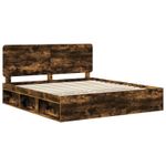 Casa si Gradina - Mobilier - Paturi si accesorii - Paturi - Cadru de pat Stejar fumuriu 180 x 200 cm Lemn de pin masiv - Infinity.ro