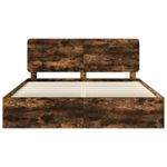 Casa si Gradina - Mobilier - Paturi si accesorii - Paturi - Cadru de pat Stejar fumuriu 180 x 200 cm Lemn de pin masiv - Infinity.ro