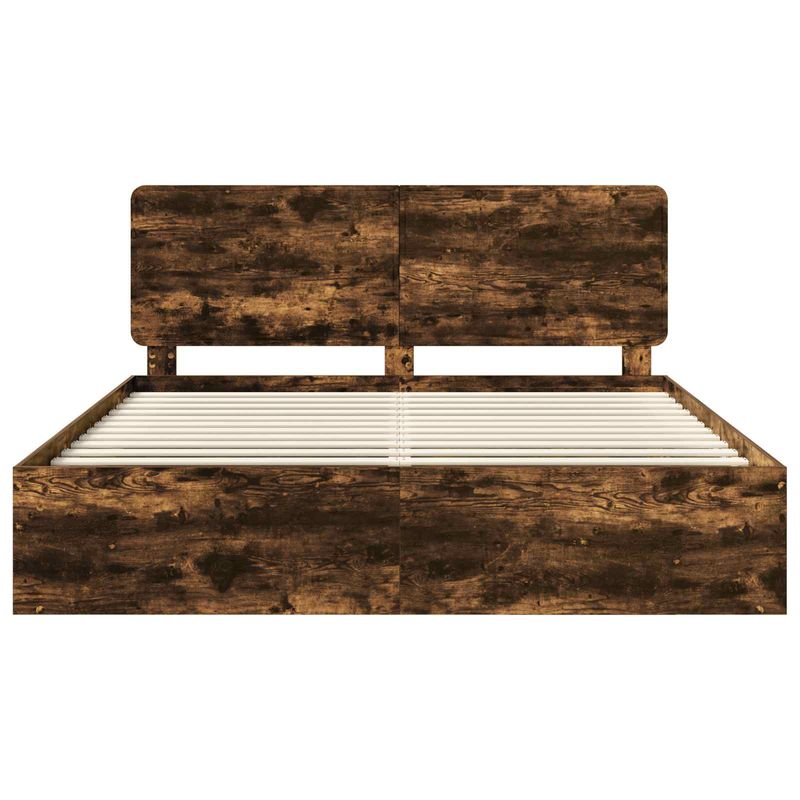 Casa si Gradina - Mobilier - Paturi si accesorii - Paturi - Cadru de pat Stejar fumuriu 180 x 200 cm Lemn de pin masiv - Infinity.ro