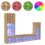 Casa si Gradina - Mobilier - Comode si corpuri - Comode - Unitati pentru Pereti de TV Pe perete 4 pcs Stejar Artizanal - Infinity.ro