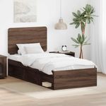 Casa si Gradina - Mobilier - Paturi si accesorii - Paturi - Cadru de pat Stejar inchis 75 x 190 cm Lemn de pin masiv - Infinity.ro
