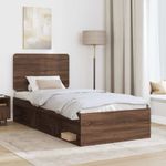 Casa si Gradina - Mobilier - Paturi si accesorii - Paturi - Cadru de pat Stejar inchis 75 x 190 cm Lemn de pin masiv - Infinity.ro