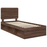 Casa si Gradina - Mobilier - Paturi si accesorii - Paturi - Cadru de pat Stejar inchis 75 x 190 cm Lemn de pin masiv - Infinity.ro