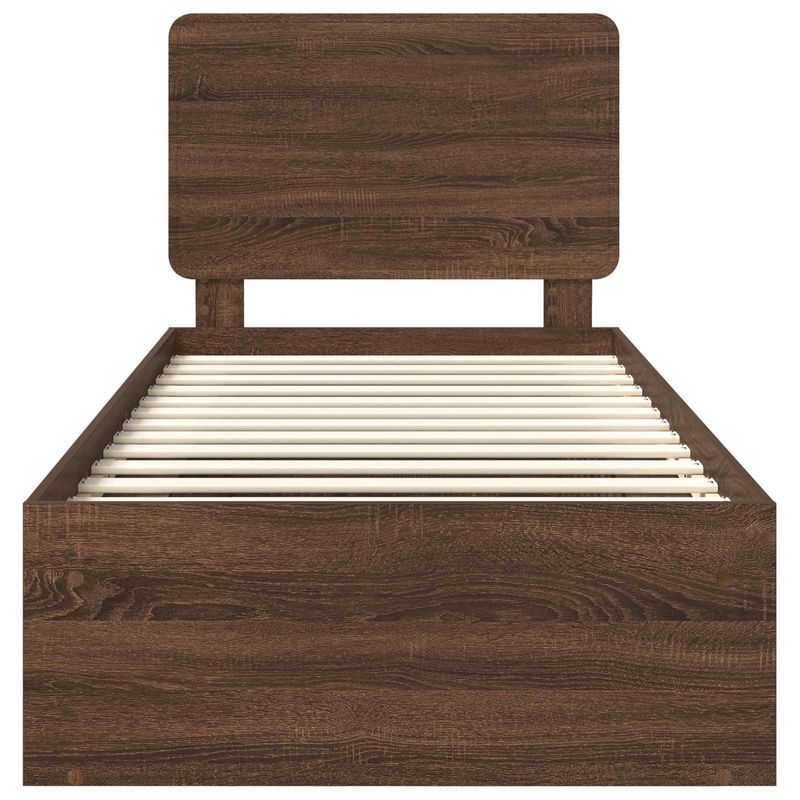 Casa si Gradina - Mobilier - Paturi si accesorii - Paturi - Cadru de pat Stejar inchis 75 x 190 cm Lemn de pin masiv - Infinity.ro