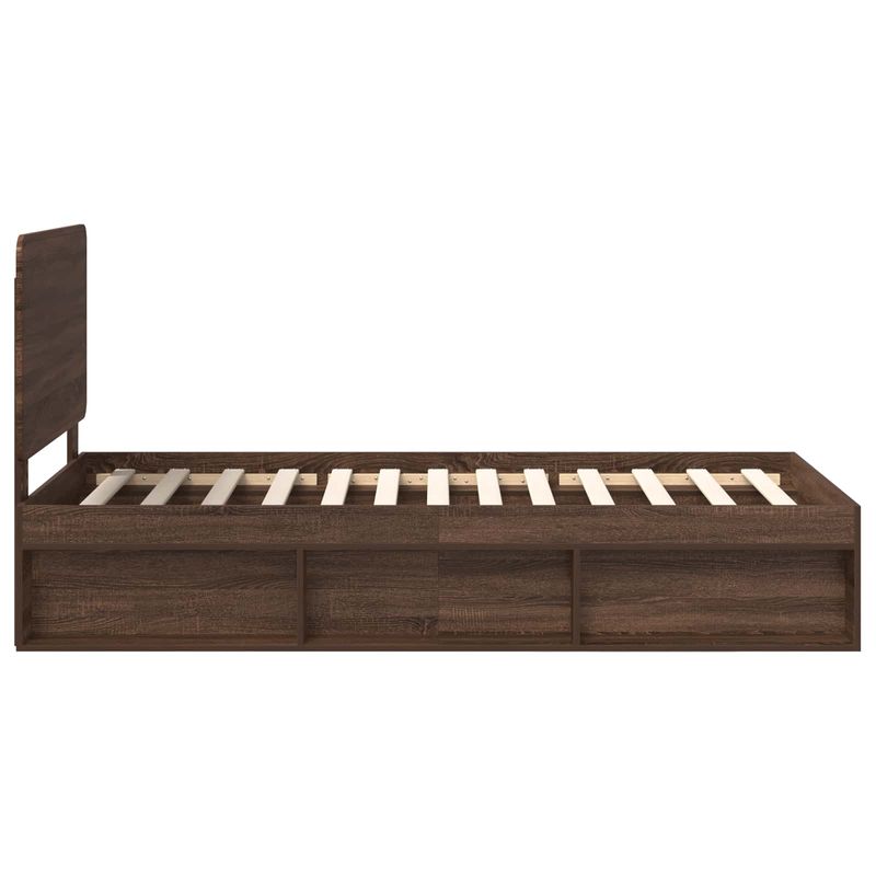 Casa si Gradina - Mobilier - Paturi si accesorii - Paturi - Cadru de pat Stejar inchis 75 x 190 cm Lemn de pin masiv - Infinity.ro