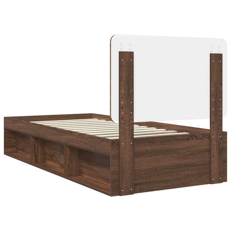 Casa si Gradina - Mobilier - Paturi si accesorii - Paturi - Cadru de pat Stejar inchis 75 x 190 cm Lemn de pin masiv - Infinity.ro