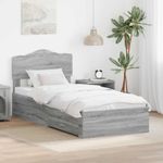 Casa si Gradina - Mobilier - Paturi si accesorii - Paturi - Cadru de pat cu headboard Gri Sonoma 90 x 200 cm Lemn compozit - Infinity.ro