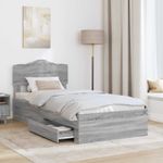 Casa si Gradina - Mobilier - Paturi si accesorii - Paturi - Cadru de pat cu headboard Gri Sonoma 90 x 200 cm Lemn compozit - Infinity.ro
