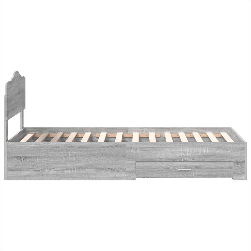 Casa si Gradina - Mobilier - Paturi si accesorii - Paturi - Cadru de pat cu headboard Gri Sonoma 90 x 200 cm Lemn compozit - Infinity.ro