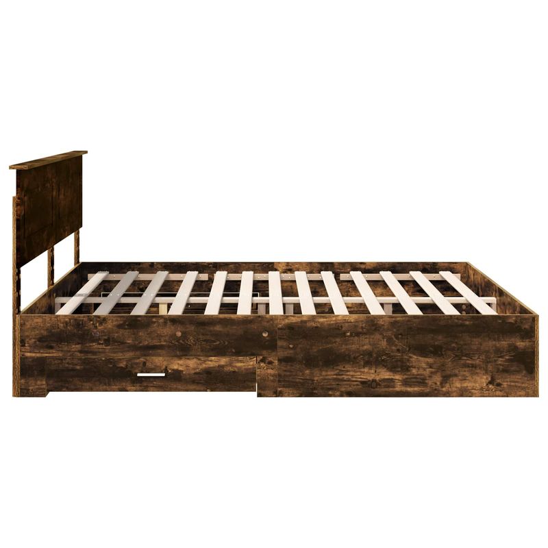 Casa si Gradina - Mobilier - Paturi si accesorii - Paturi - Cadru de pat Stejar fumuriu 200 x 200 cm Lemn compozit - Infinity.ro