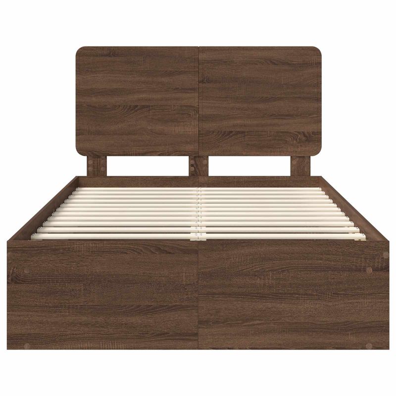 Casa si Gradina - Mobilier - Paturi si accesorii - Paturi - Cadru de pat Stejar inchis 120 x 190 cm Lemn de pin masiv - Infinity.ro