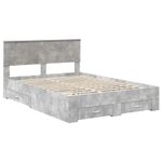 Casa si Gradina - Mobilier - Paturi si accesorii - Paturi - Cadru de pat cu sertar Gri din beton 140 x 200 cm Lemn compozit - Infinity.ro