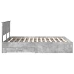 Casa si Gradina - Mobilier - Paturi si accesorii - Paturi - Cadru de pat cu sertar Gri din beton 140 x 200 cm Lemn compozit - Infinity.ro