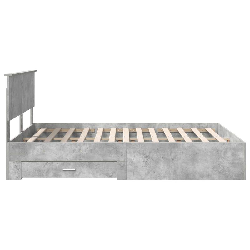 Casa si Gradina - Mobilier - Paturi si accesorii - Paturi - Cadru de pat cu sertar Gri din beton 140 x 200 cm Lemn compozit - Infinity.ro