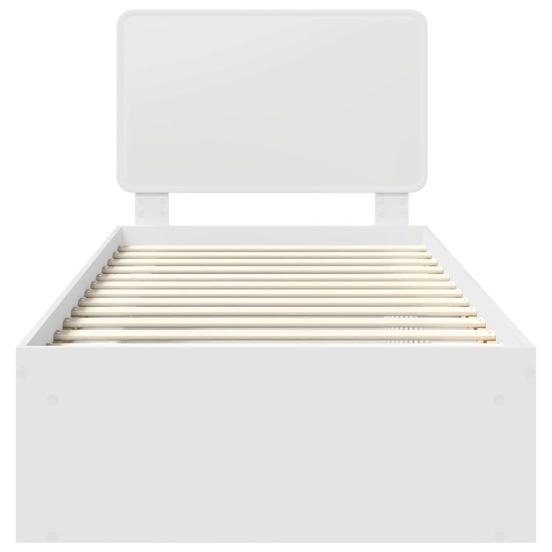 Casa si Gradina - Mobilier - Paturi si accesorii - Paturi - Cadru de pat cu headboard Alb 75 x 190 cm Lemn de pin masiv - Infinity.ro