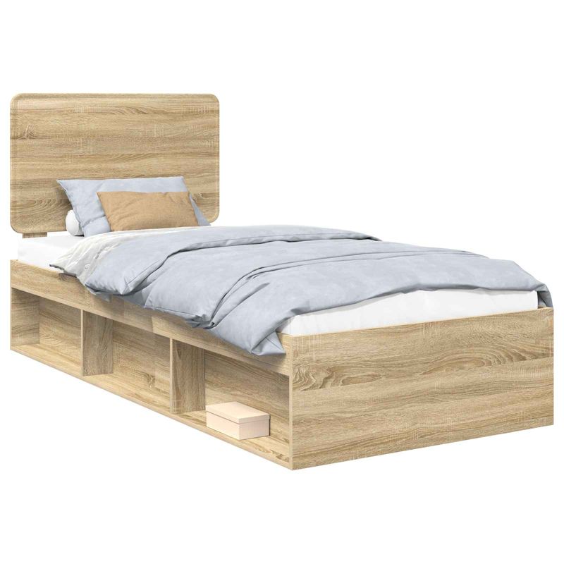 Casa si Gradina - Mobilier - Paturi si accesorii - Paturi - Cadru de pat cu headboard Sonoma 90 x 190 cm Lemn de pin masiv - Infinity.ro