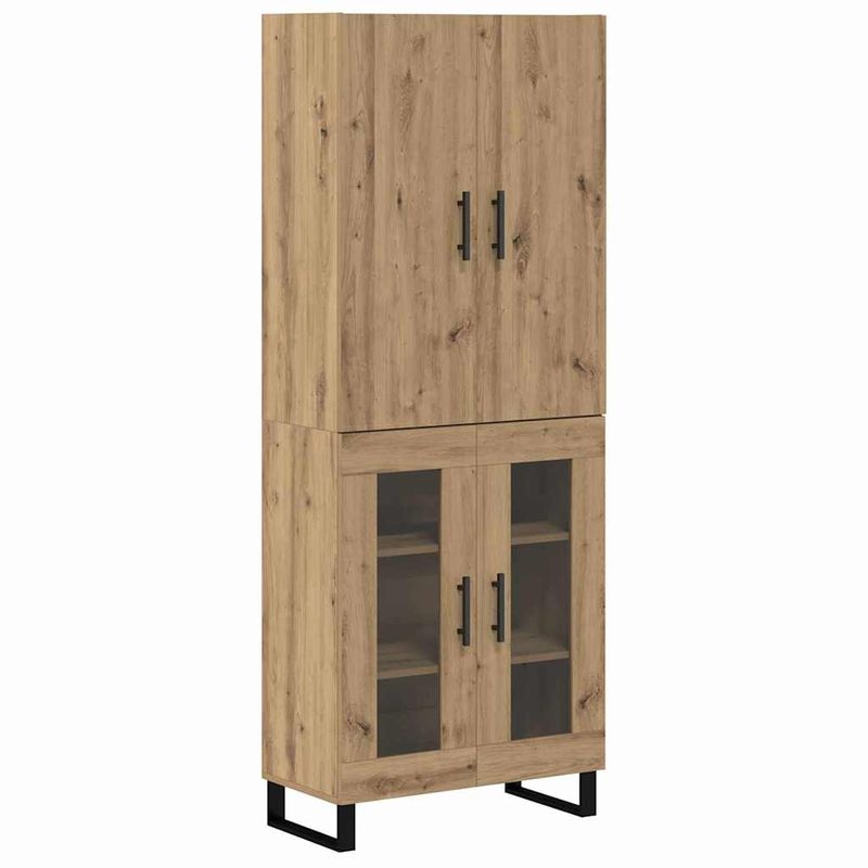Casa si Gradina - Mobilier - Comode si corpuri - Comode - Bufet 2 pcs Stejar Artizanal Lemn Stratificat si Sticla - Infinity.ro